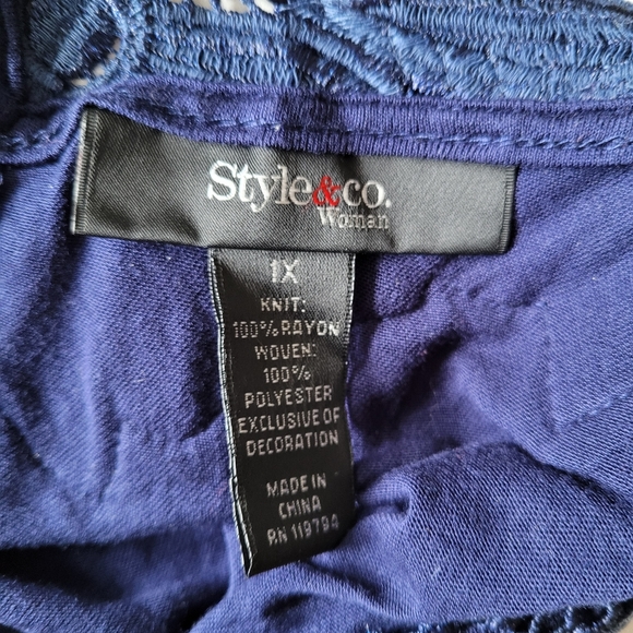 Style & Co Sleeveless Sheer Open Over Front 1X - Picture 6 of 7